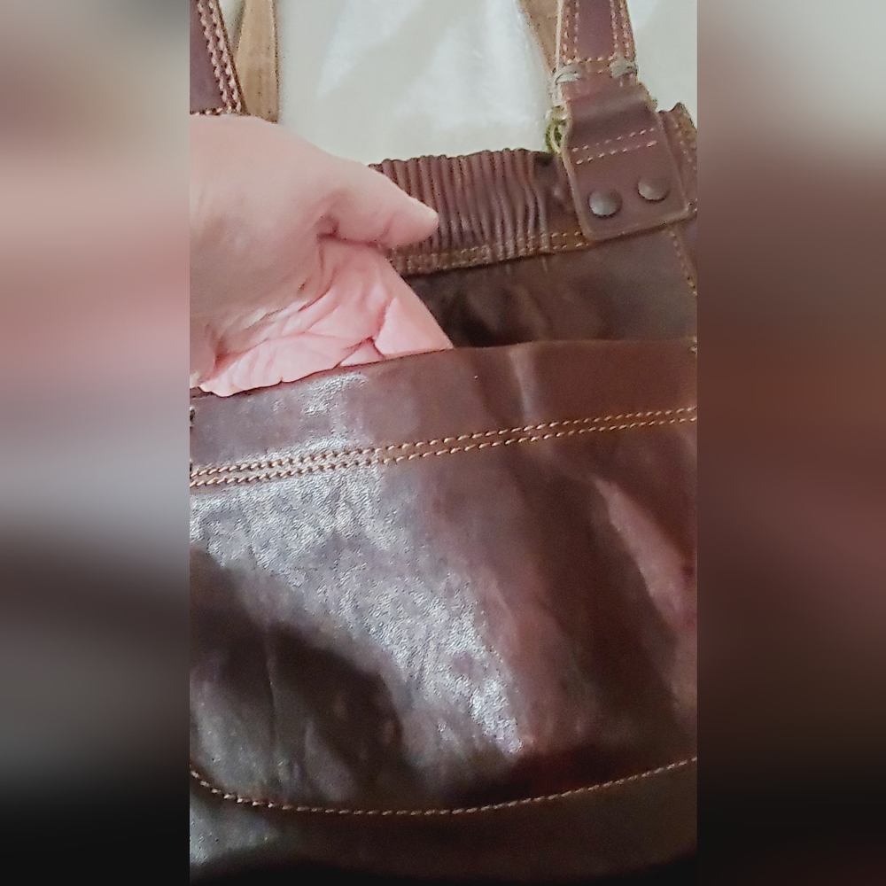Lucky Brand Rich Brown Leather Satchel - Picture 15 of 16